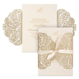 elegant wedding invitation with laser cuts